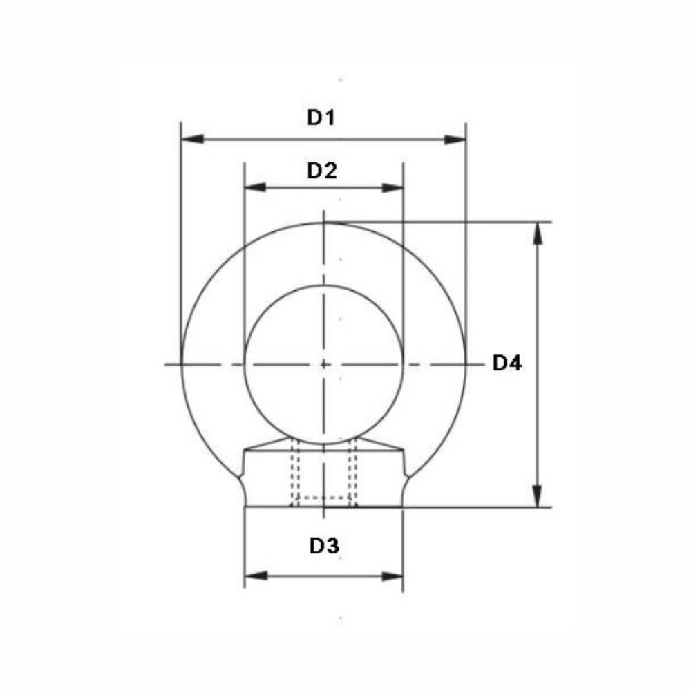 Set 4 bucati inel de ridicare cu piulita DIN582 M12, 09522840 UNIQ