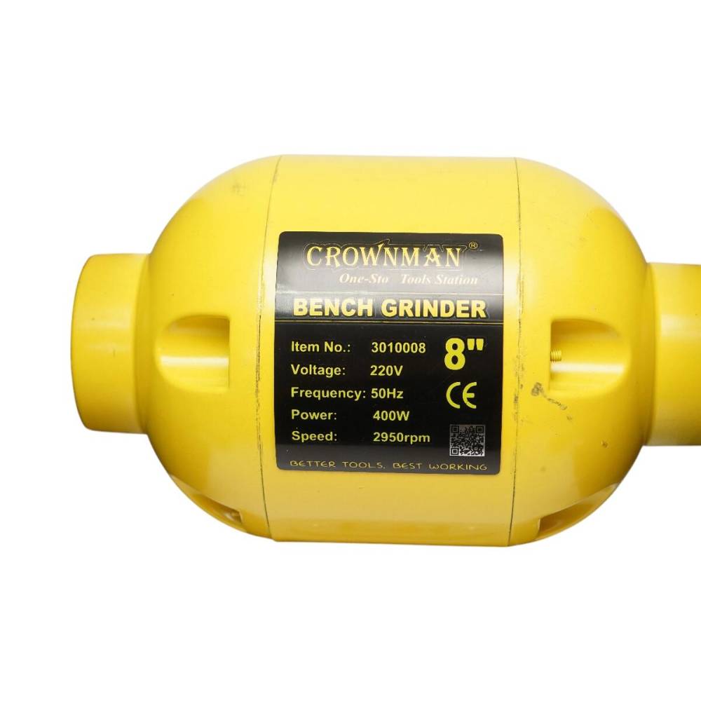 Polizor de banc 400W, 220V disc abraziv 200x20x16mm, viteza rotatie 2950rpm Crownman  DISEH16
