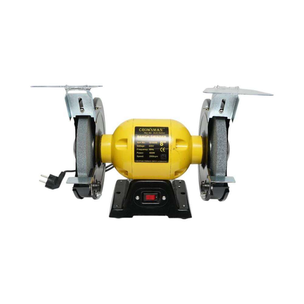 Polizor de banc 400W, 220V disc abraziv 200x20x16mm, viteza rotatie 2950rpm Crownman  DISEH16
