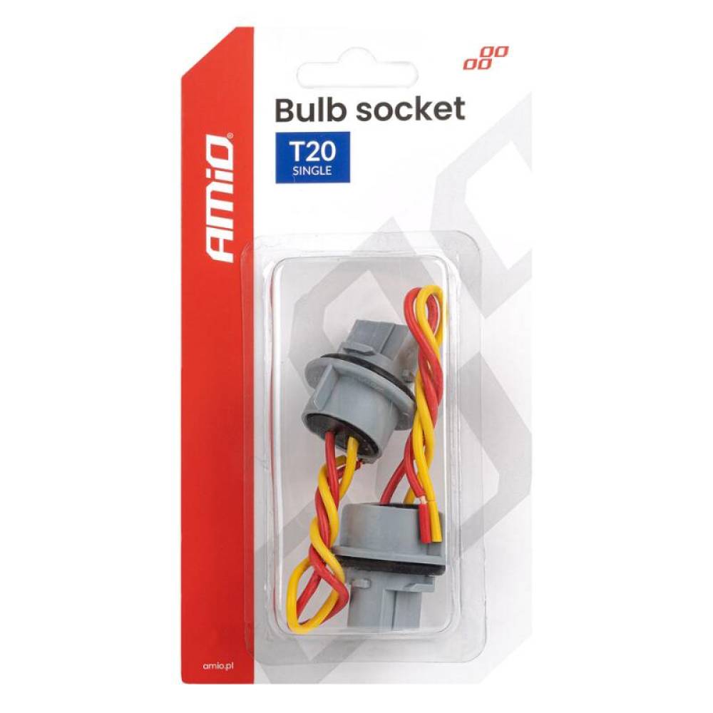 Mufa soclu bec T20 (w21w), cu fir, set 2 bucati, Amio 04833