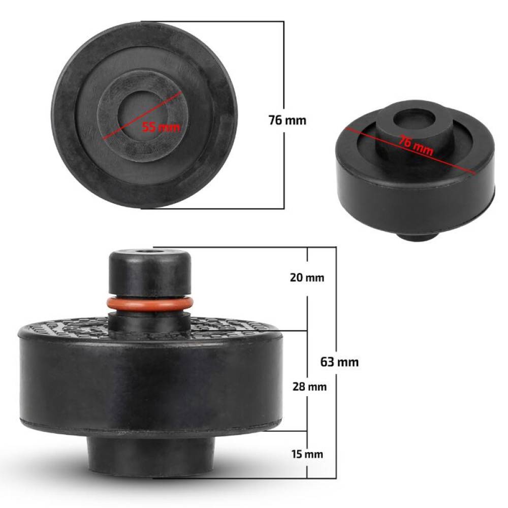 Tampon cauciuc pentru cric universal, fi76, pentru cric 347.020 si TESLA model 3,S,Y,X, Tesla Pro HEYNER 347.720