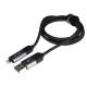 Cablu incarcator USB TipC la TipC, cablu de 1 m cu microfibra, 60W, cu 4 adaptoare, negru, WAYME 63092