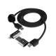 Cablu incarcator USB TipC la TipC, cablu de 1 m cu microfibra, 60W, cu 4 adaptoare, negru, WAYME 63092