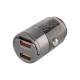 Încărcător auto cu 2 porturi USB, USB-A 18W + USB-C PD 30W, 12–24V, nano scurt cu inel, WAYME 63056
