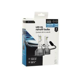 Set 2 becuri H7-H18, 2 x LED CSP, 12V, 60W, 7200 LM, 6000K, 400%, cu radiator ventilat, Seria HL Retrofit, Carmotion Vision 83310