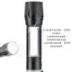 Lanternă de lucru tactică 2 în 1, cu LED COB și XPE, aluminiu, funcție Zoom, încărcare USB, b.a.m LAM050 Vergionic Lanternă de lucru tactică 2 în 1, cu LED COB și XPE, aluminiu, funcție Zoom, încărcare USB, b.a.m LAM050 Vergionic