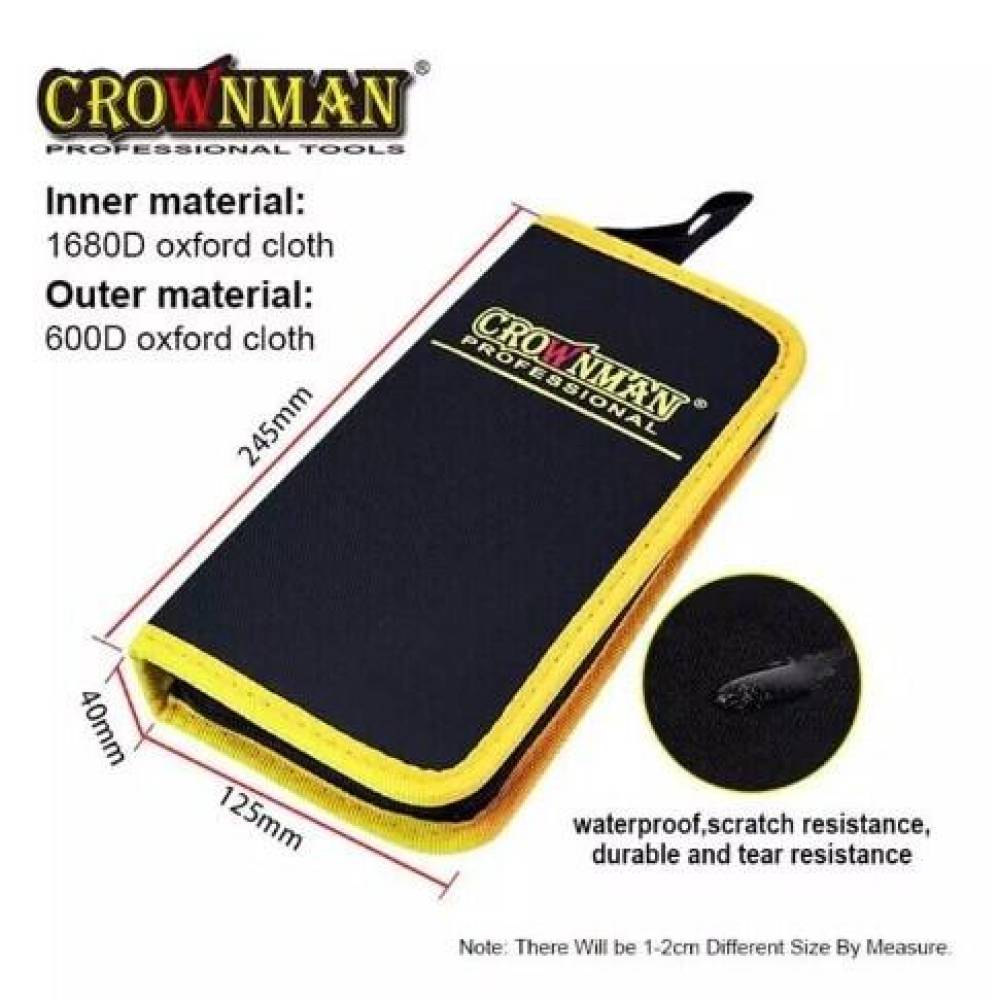 Trusă de scule 9 piese cu șurubelnițe, patent, cheie franceză, ruletă, cutter si creion tensiune Crownman CMT-05.0009, UF05