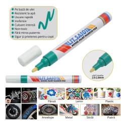 Marker vopsea pe baza de ulei, impermeabil, verde. set 12buc, LIT.SA101 PK41