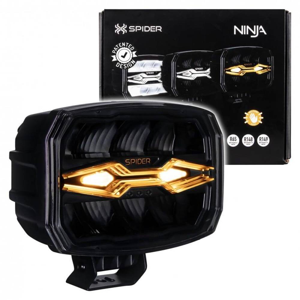 Proiector 220x123, faza lunga, LED X-SPIDER NINJA, cu pozitie si functie stroboscopica & wellcome, 80W, L3443