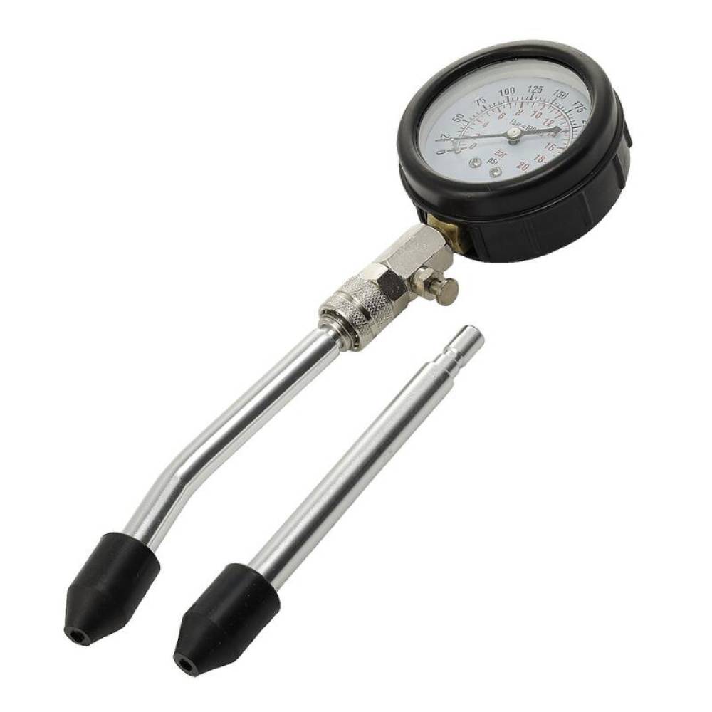 Set testare compresie cilindri pentru motoare pe benzină, cu manometru și adaptoare, Carmotion 63579 Set testare compresie cilindri pentru motoare pe benzină, cu manometru și adaptoare, Carmotion 63579