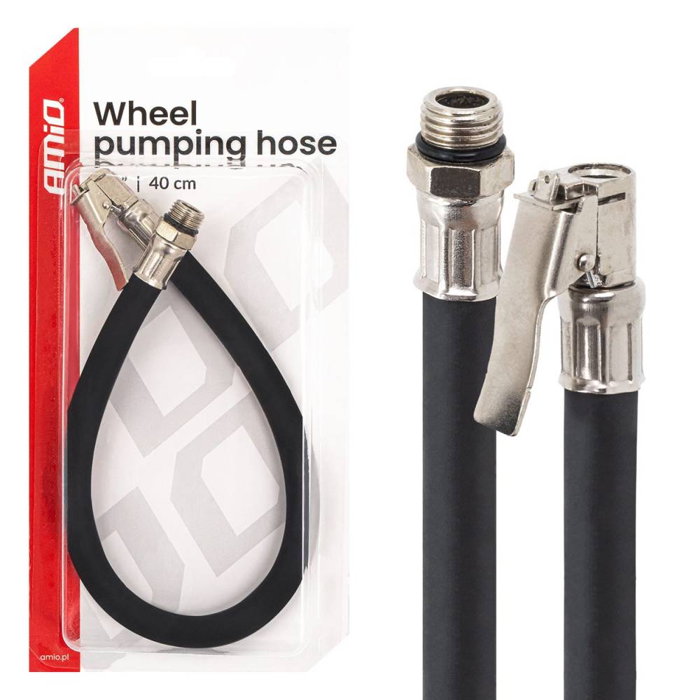 Furtun pentru pistol aer, 40cm, cu conector la valva, Amio