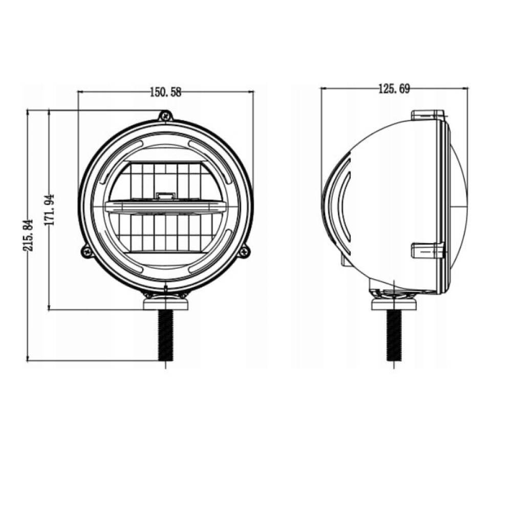 Far tractor, fi 150, Led, cu faza scurta si lunga, universal si pentru John Deere, Deutz, New Holland Case, 92246, FE13