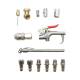 Set accesorii compresor aer, cu pistol, conectori, duze si cuple rapide, 14 piese, RK48