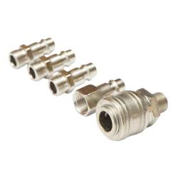 Set5 mufa rapida pentru aer comprimat, cupla rapida cu filet + 4 adaptoare, 1/4