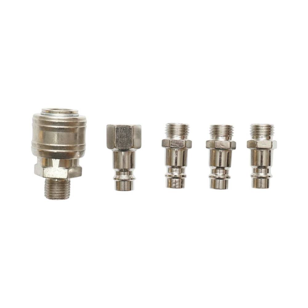 Set5 mufa rapida pentru aer comprimat, cupla rapida cu filet + 4 adaptoare, 1/4