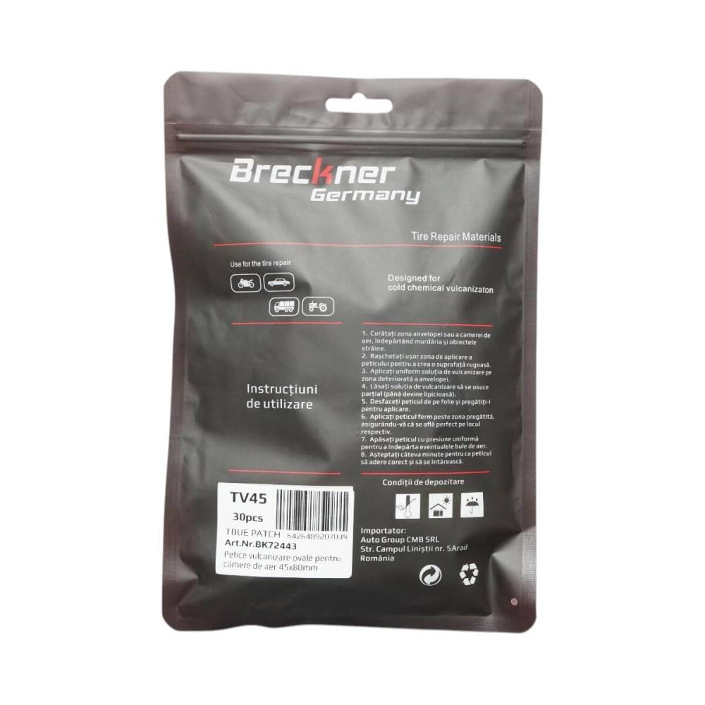 Petice vulcanizare ovale 45x80mm, pentru camere de aer,  Breckner Germany BK72443