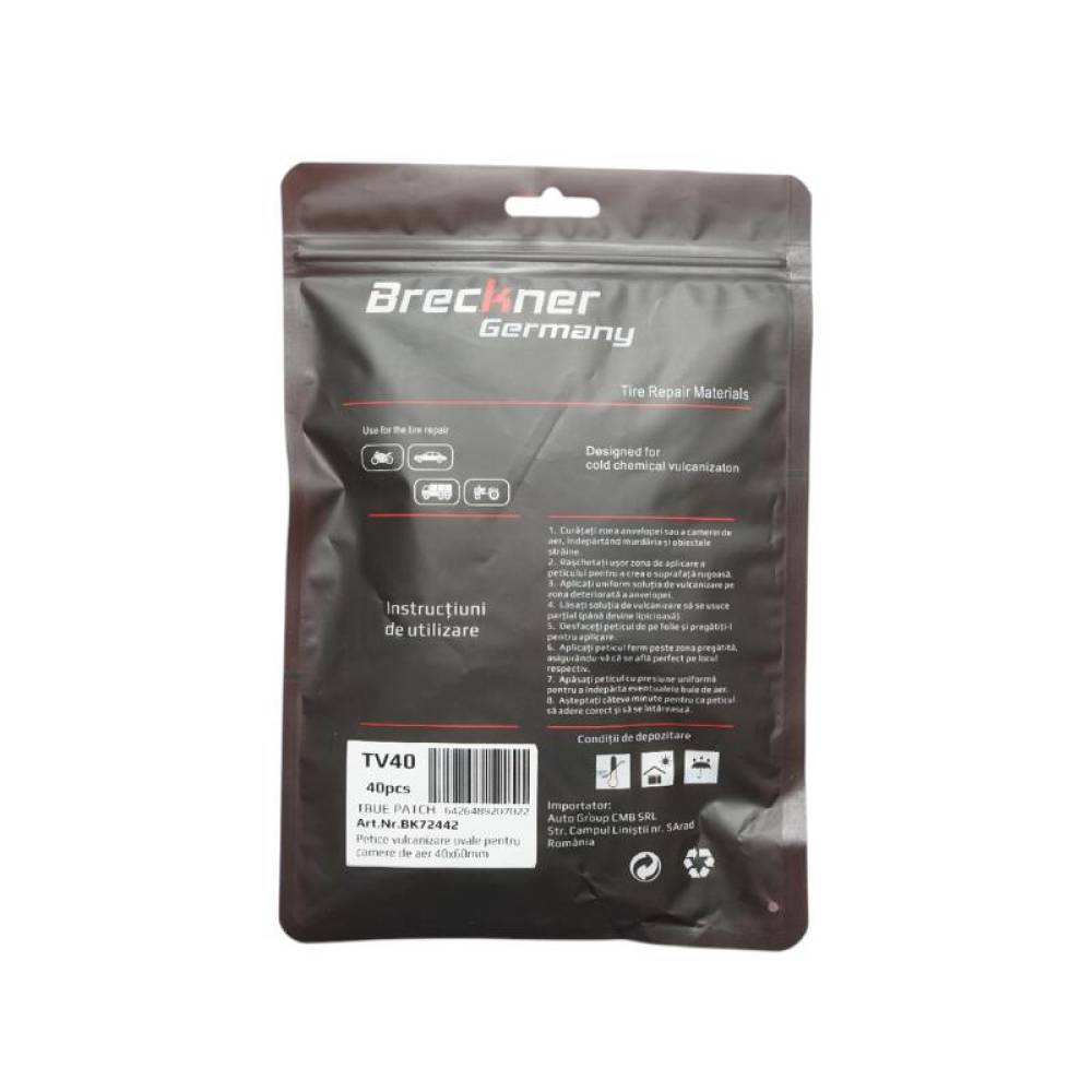 Petice vulcanizare ovale 40x60mm, pentru camere de aer, Breckner Germany BK72442