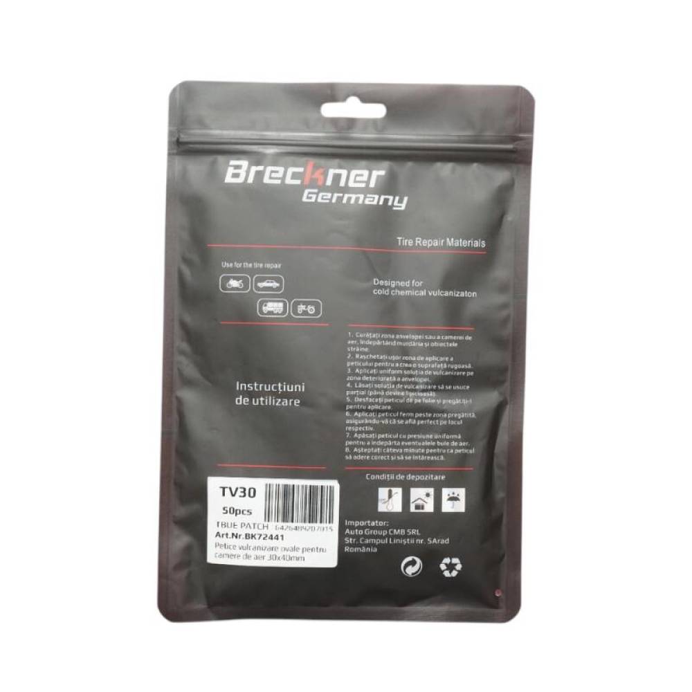 Petice vulcanizare ovale 30x40mm pentru camere de aer Breckner Germany BK72441 Petice vulcanizare ovale 30x40mm pentru camere de aer Breckner Germany BK72441