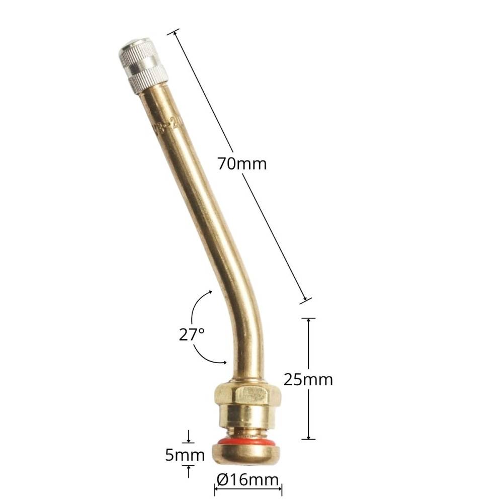 Valva camion v3-20-12 tubeless, inclinatie27gr, 70+25mm, 95cm, RX41