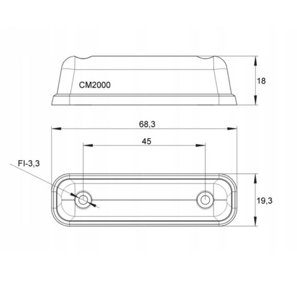 Lampa gabarit 68x19, LED, galbena, FT-081 Z Fristom