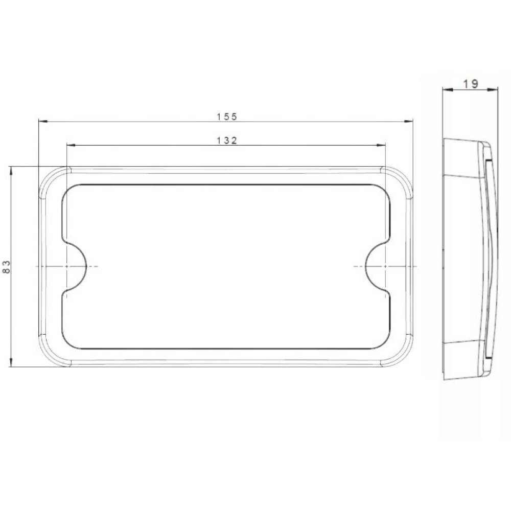 Lampa interior plafoniera 155x83, LED, 4 moduri de lumina, 12–24V, Fristom FT-162 LED TS ADR