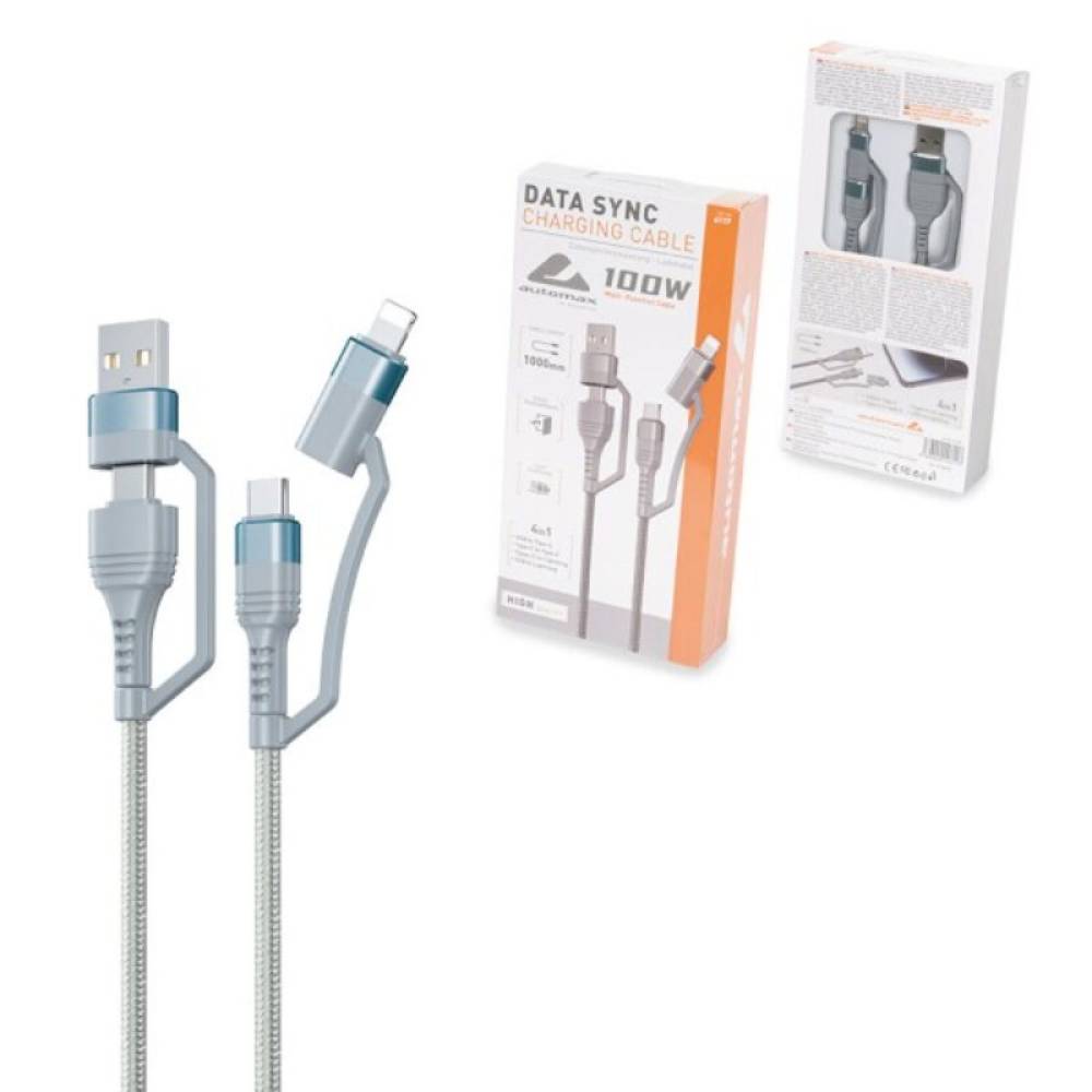Cablu incarcator 4 in 1 multifunctional, USB TipC - 100W, cablu 1m, Automax 6117