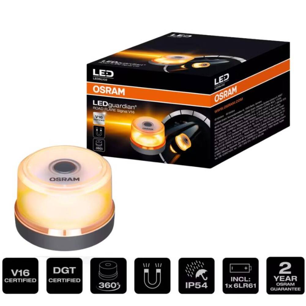 Girofar wireless Led, galben, Road Flare Signal V16, baterii 9V, baza magnetica, amax OSRAM LedSL102 Girofar wireless Led, galben, Road Flare Signal V16, baterii 9V, baza magnetica, amax OSRAM LedSL102