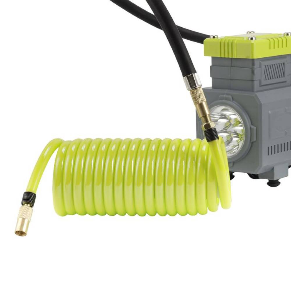 Compresor aer 12V, 10bar, 150psi, 60L/min, 180w, 2 pistoane, furtun spiralat, Carmotion 63341