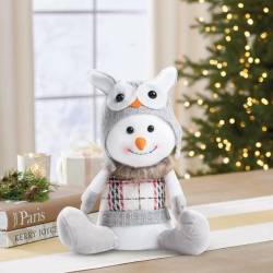 Decoratiune de Craciun, Figurina Om de zapada cu caciula, 30cm, 58729B