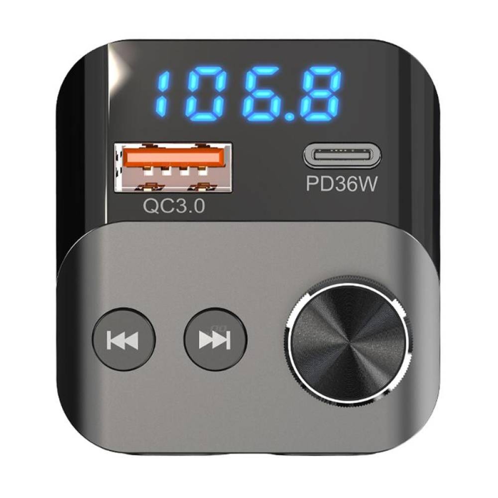 Transmitator FM MP3, 2×USB, QC3, PD36W, 12V-24V, Amio 04647