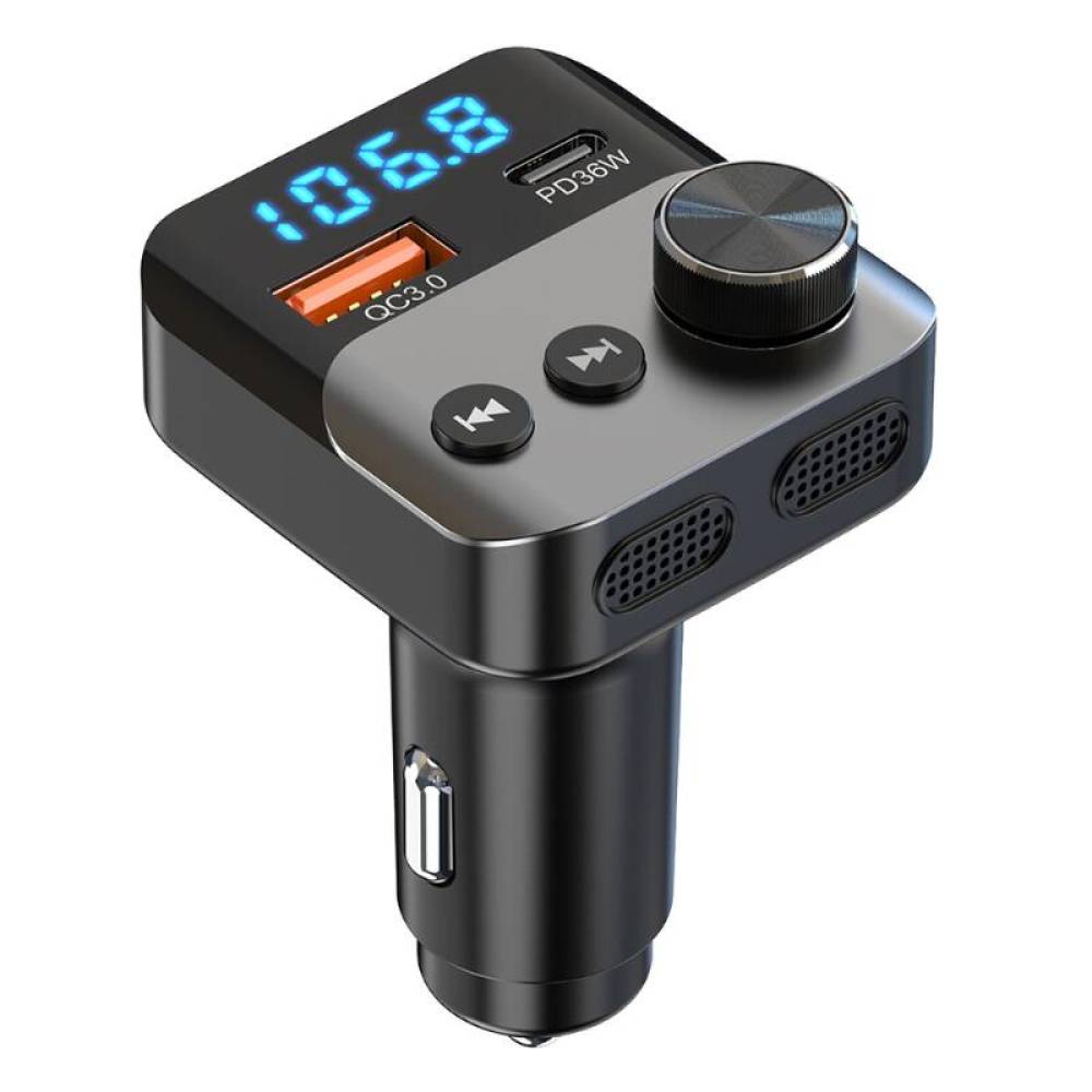 Transmitator FM MP3, 2×USB, QC3, PD36W, 12V-24V, Amio 04647