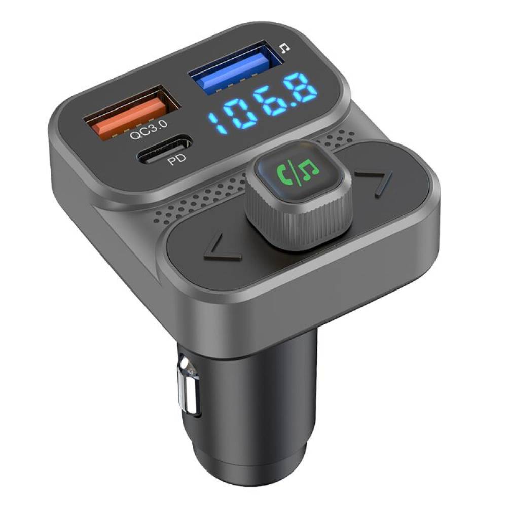 Transmitator FM MP3, 3×USB, QC3, PD36W, 12V-24V, Amio 04649
