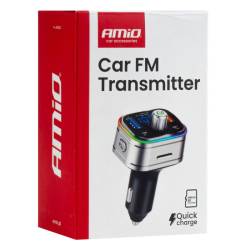 Transmitator MP3, 3×USB, QC3, PD, microSD, 12V-24V, Amio 04652