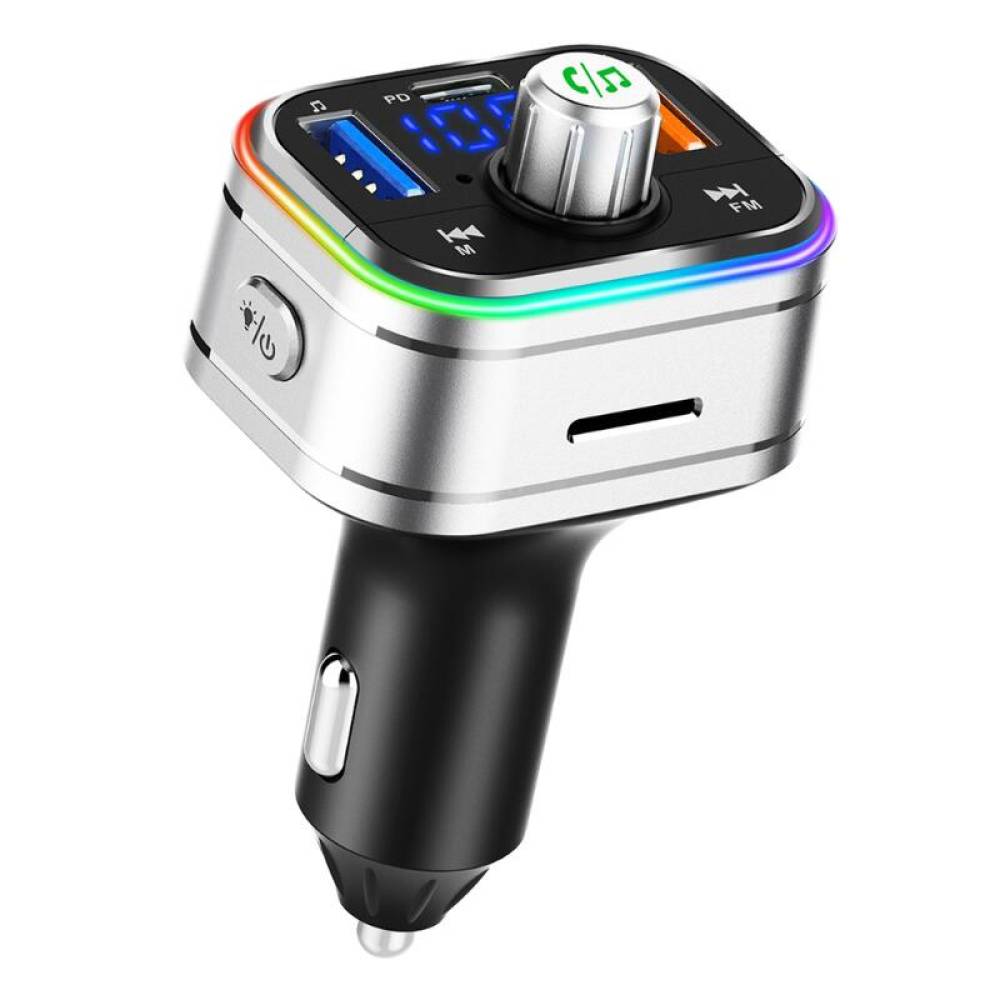 Transmitator MP3, 3×USB, QC3, PD, microSD, 12V-24V, Amio 04652
