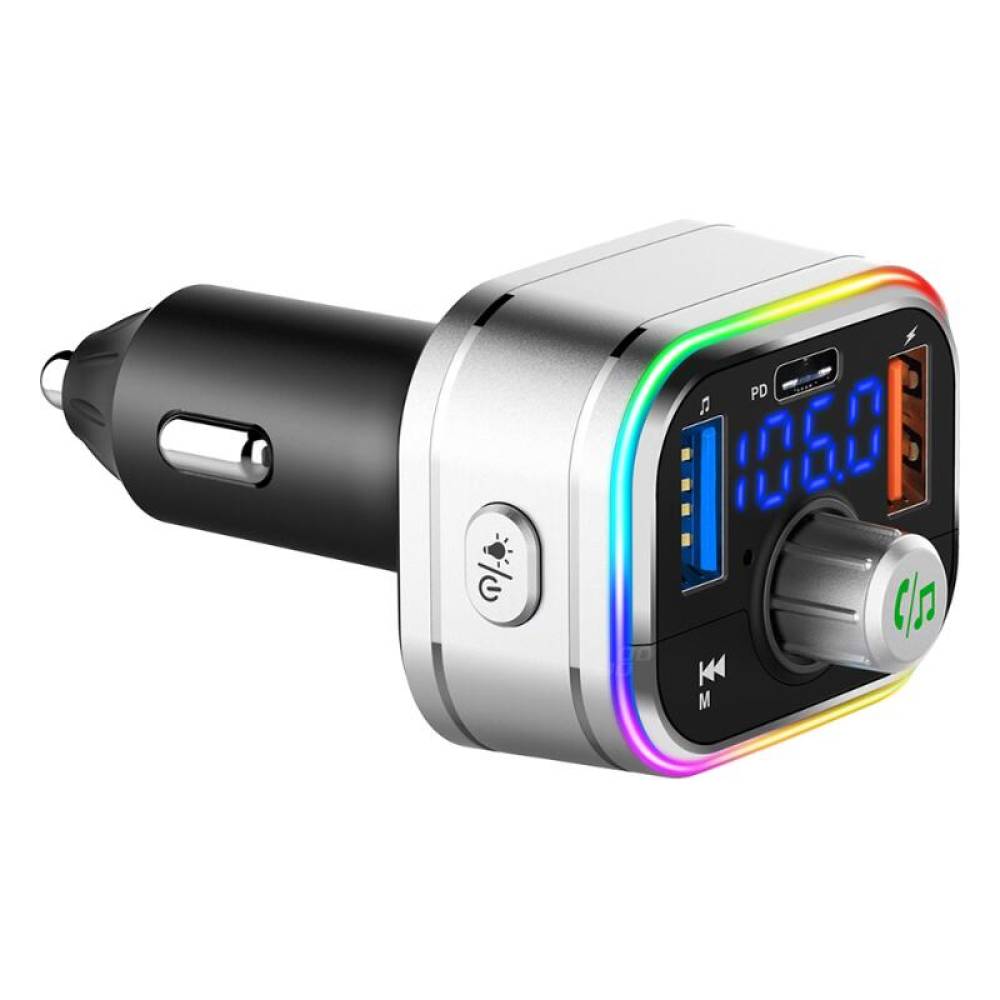 Transmitator MP3, 3×USB, QC3, PD, microSD, 12V-24V, Amio 04652