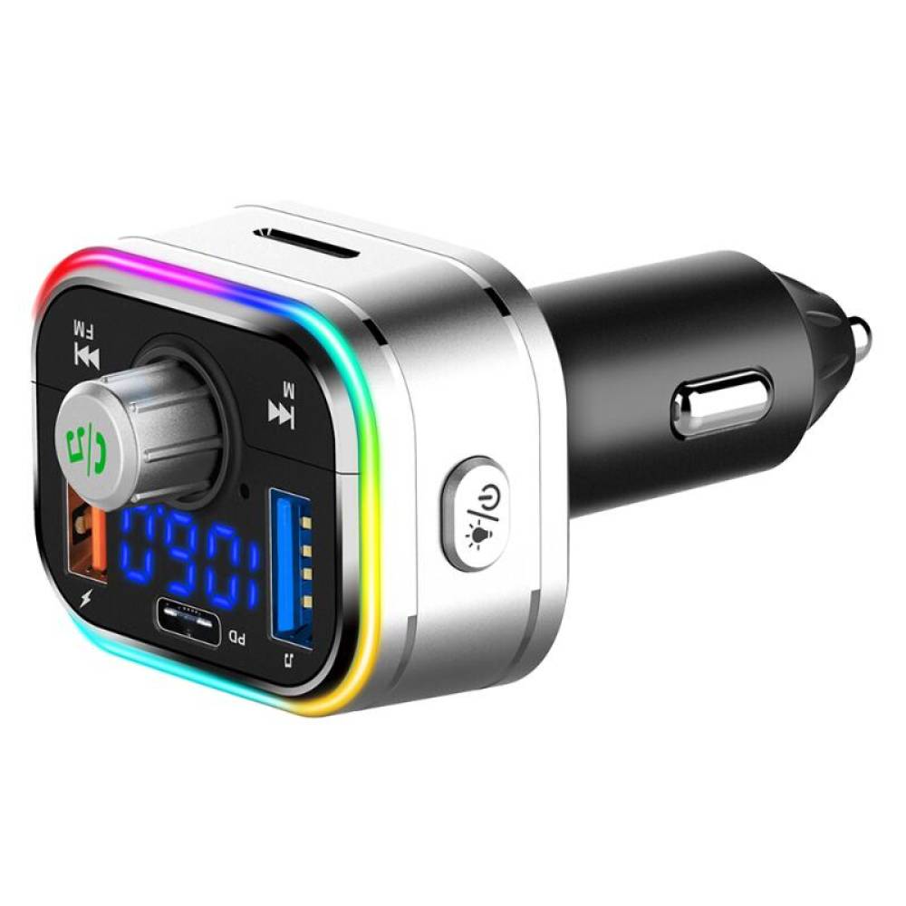 Transmitator MP3, 3×USB, QC3, PD, microSD, 12V-24V, Amio 04652
