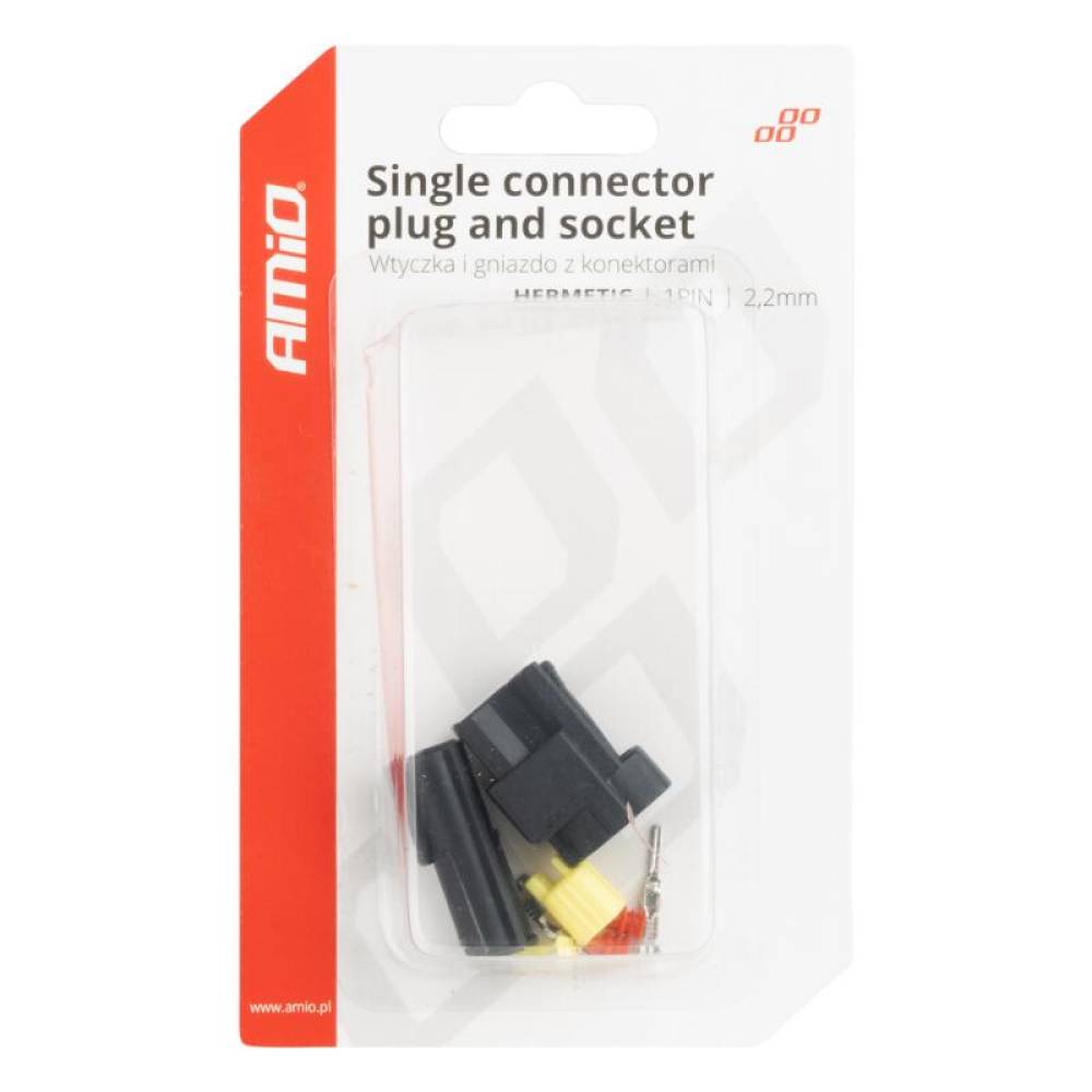 Set mufa conector cu 1 pini, set mama-tata, Econoseal Japan, impermeabila, AMIO 04345