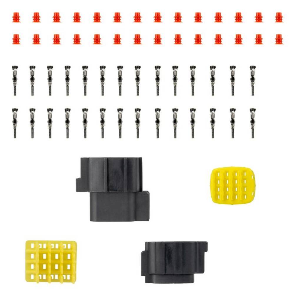 Set mufe conectori cu 16pini, mama-tata, Econoseal Japan, impermeabila, AMIO 04353