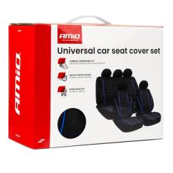 Set 9 huse auto universale, neagru cu albastru, Dynamic Blue Amio 04618 Set 9 huse auto universale, neagru cu albastru, Dynamic Blue Amio 04618