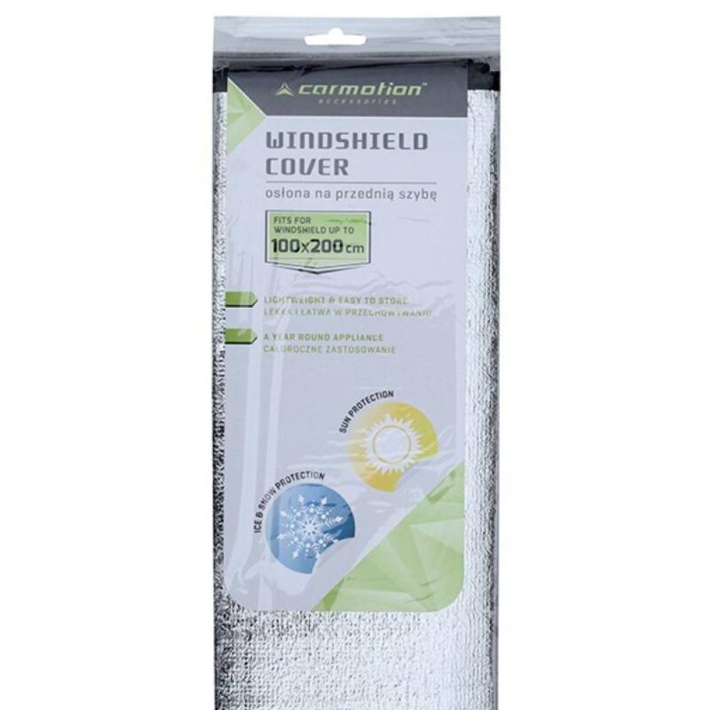 Protectie parbriz exterior, vara-iarna, antiinghet, 100x200cm, cu 2 clapete 25 cm, Carmotion 58552