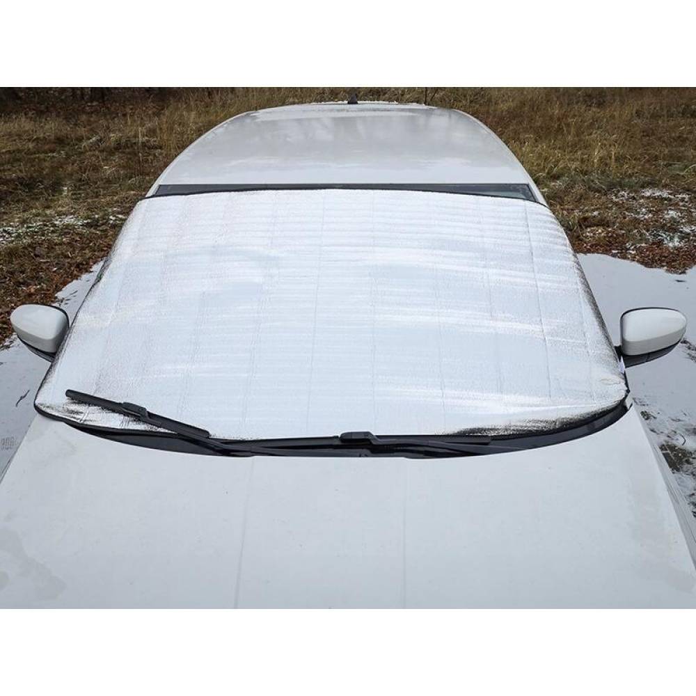 Protectie parbriz exterior, vara-iarna, antiinghet, 100x200cm, cu 2 clapete 25 cm, Carmotion 58552