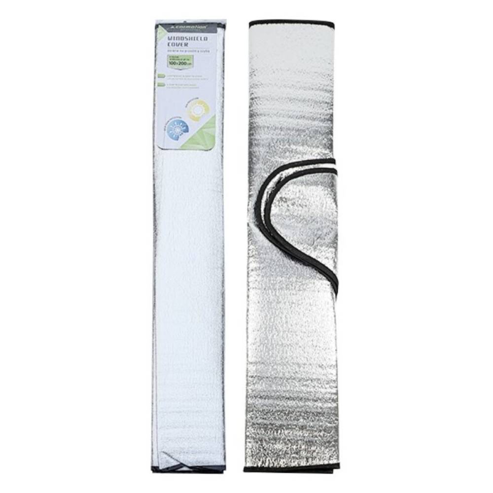 Protectie parbriz exterior, vara-iarna, antiinghet, 100x200cm, cu 2 clapete 25 cm, Carmotion 58552