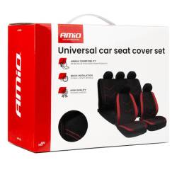 Set 9 huse auto universale, negru cu rosu, Fast Forward, Amio 04620 Set 9 huse auto universale, negru cu rosu, Fast Forward, Amio 04620