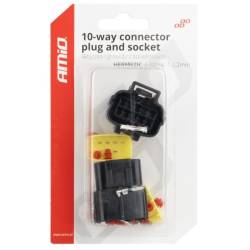 Set mufa conector cu 6 pini, set mama-tata, Econoseal Japan, impermeabila, AMIO 04351