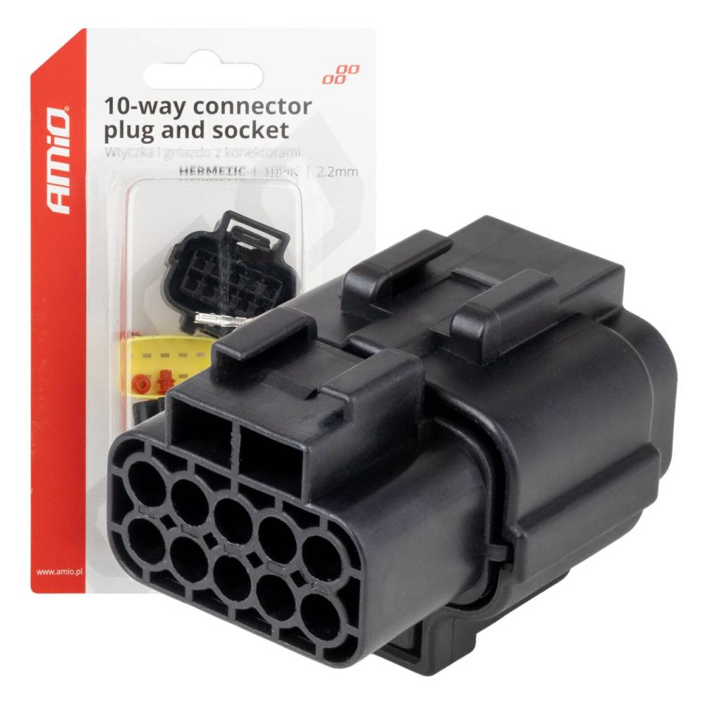 Set mufa conector cu 6 pini, set mama-tata, Econoseal Japan, impermeabila, AMIO 04351