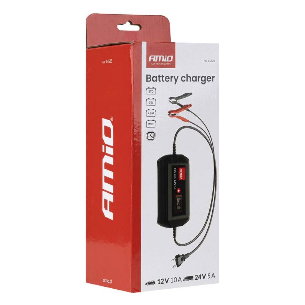 Redresor digital auto 12-24V, 10A, pentru acumulator STD, GEL, AGM, WET Amio 04525