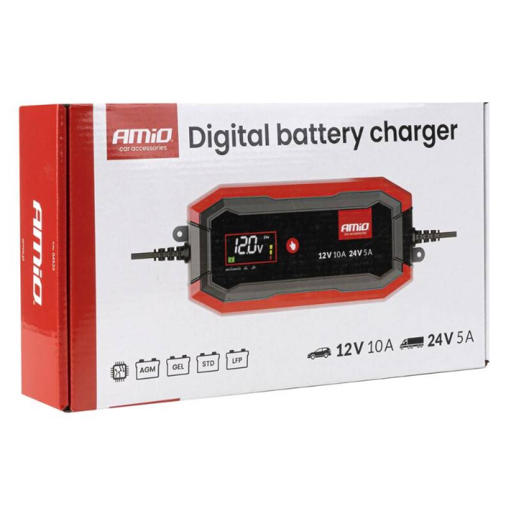 Redresor digital, 10A, 12-24V, AGM, GEL, STD, LiFePo4 LFP PRO, AMIO 04528