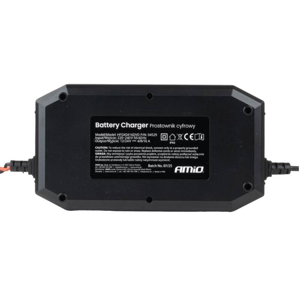 Redresor digital, cu functia de asistenta, AGM, GEL, STD, LFP, MAX 16A, 12-24V, Amio 04529