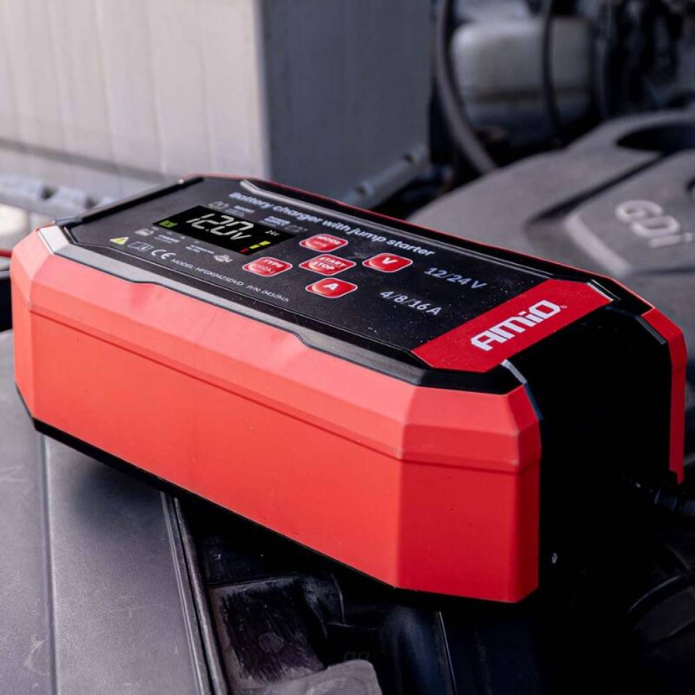 Redresor digital, cu functia de asistenta, AGM, GEL, STD, LFP, MAX 16A, 12-24V, Amio 04529