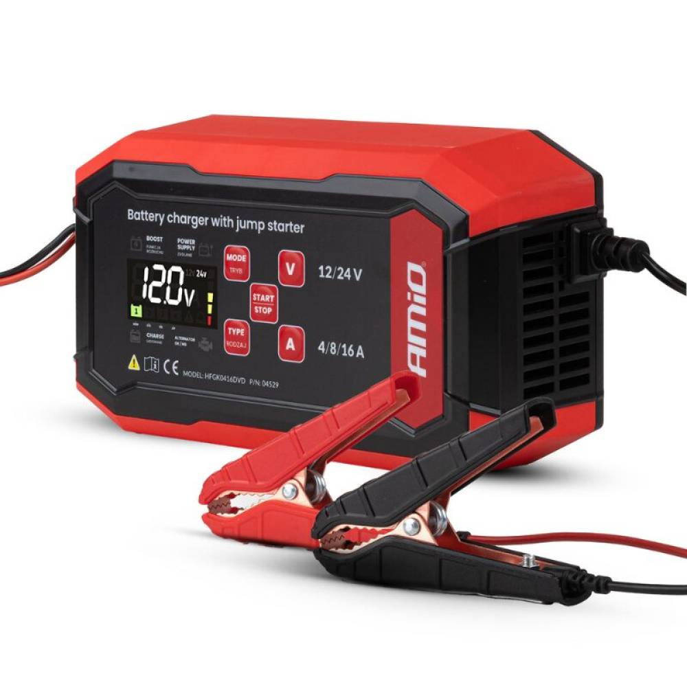 Redresor digital, cu functia de asistenta, AGM, GEL, STD, LFP, MAX 16A, 12-24V, Amio 04529